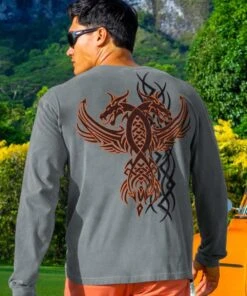 Sign Of The Dragon - Crater Dyed® Long Sleeve Crewneck T-Shirt