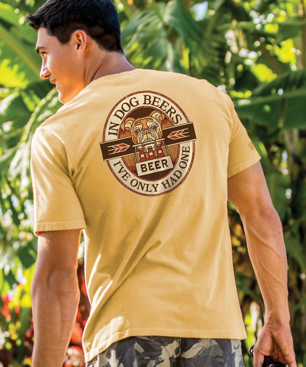 In Dog Beers - Beer Dyed Short Sleeve Crewneck T-Shirt 3 In Dog Beers - Beer Dyed Short Sleeve Crewneck T-Shirt