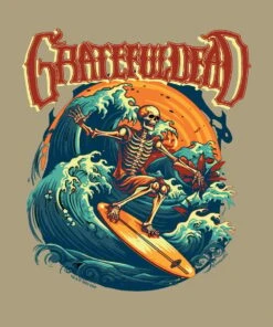 Grateful Dead Surfs Up - Kona Coffee Dyed Short Sleeve Crewneck T-Shirt -Crazyshirts Online Shop 9f9efda1 400f 42ba b8fb 11fee3eeb1ab