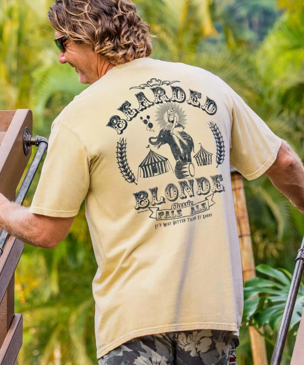Bearded Blonde Ale - Beer Dyed Short Sleeve Crewneck T-Shirt 3 Bearded Blonde Ale - Beer Dyed Short Sleeve Crewneck T-Shirt