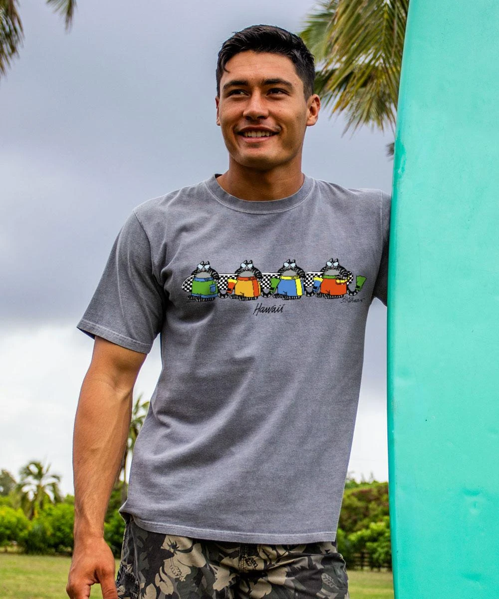 B. Kliban Longboards Rule Stripe - Crater Dyed® Short Sleeve Crewneck T-Shirt 3 B. Kliban Longboards Rule Stripe - Crater Dyed® Short Sleeve Crewneck T-Shirt