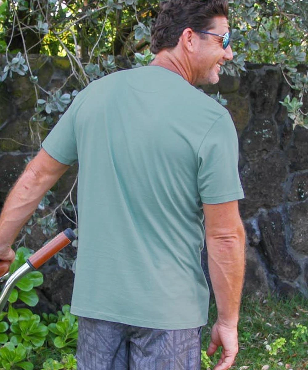 Honu Nalu Surf - Cool Blue Short Sleeve Pima T-Shirt 4 Honu Nalu Surf - Cool Blue Short Sleeve Pima T-Shirt - Image 2