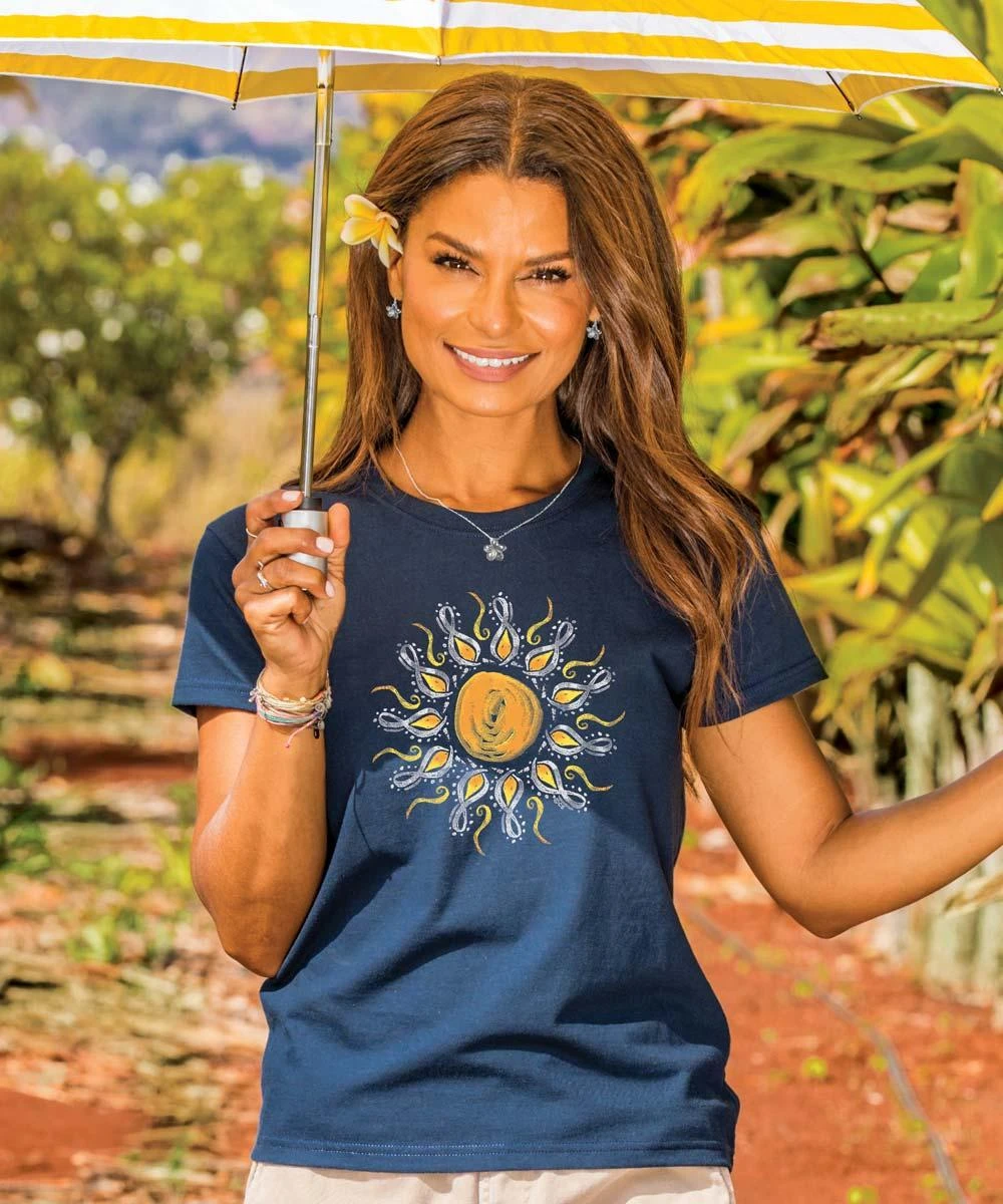 Here Comes The Sun - Navy Short Sleeve Crewneck T-Shirt 3 Here Comes The Sun - Navy Short Sleeve Crewneck T-Shirt
