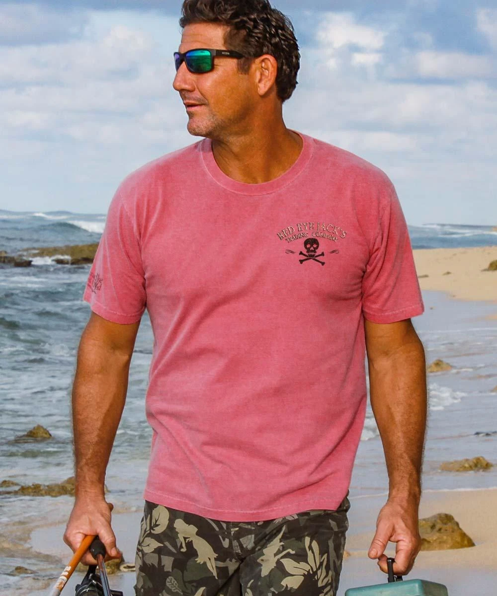 Red Eye Jacks - Paradise Red Dyed Short Sleeve Crewneck T-Shirt 4 Red Eye Jacks - Paradise Red Dyed Short Sleeve Crewneck T-Shirt - Image 2