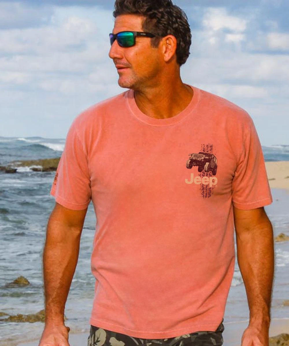 Jeep Tracks - Chile Dyed Short Sleeve Crewneck T-Shirt 4 Jeep Tracks - Chile Dyed Short Sleeve Crewneck T-Shirt - Image 2