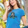 B. Kliban Seashell Cat - Blue Hawaii Dyed Short Sleeve Crewneck T-Shirt