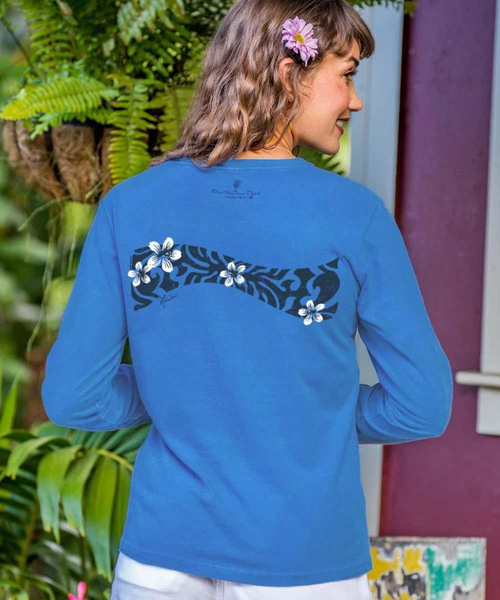 Hoonani - Blue Hawaii Dyed Long Sleeve Crewneck T-Shirt 4 Hoonani - Blue Hawaii Dyed Long Sleeve Crewneck T-Shirt - Image 2