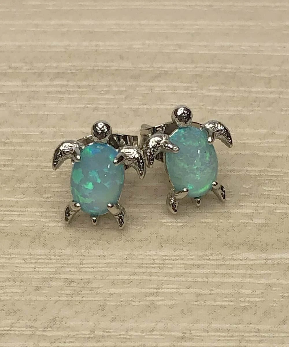 Puravida Silver Opal Sea Turtle Earrings 4 Puravida Silver Opal Sea Turtle Earrings - Image 2