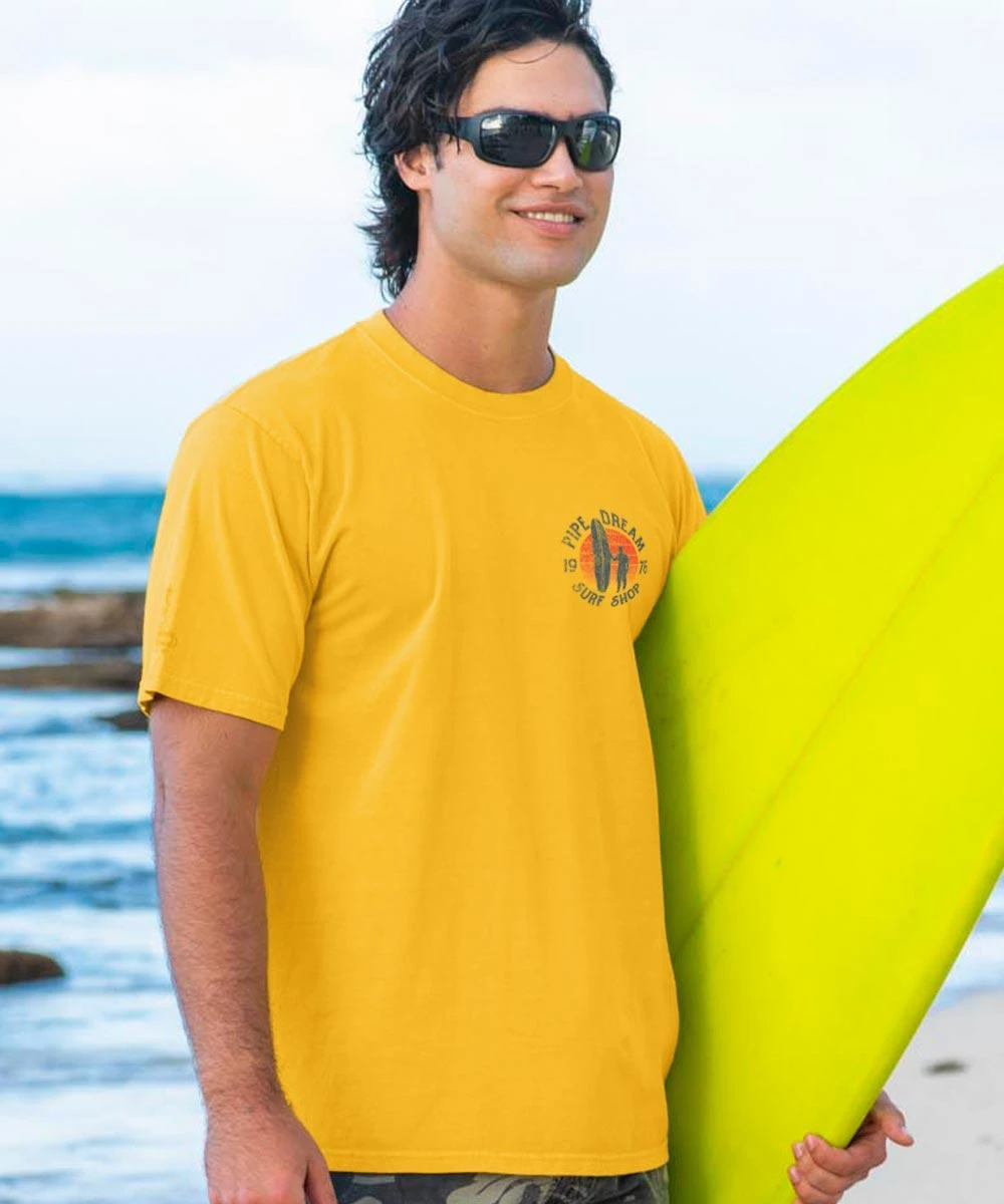 Pipe Dream Surf Shop - Pineapple Dyed Short Sleeve Crewneck T-Shirt 4 Pipe Dream Surf Shop - Pineapple Dyed Short Sleeve Crewneck T-Shirt - Image 2
