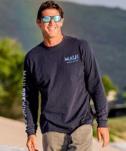 Maui Brewing Co New Big Swell - Navy Long Sleeve Crewneck T-Shirt -Crazyshirts Online Shop b43d718b 5af7 4070 8be5 eb68e14ef5fa