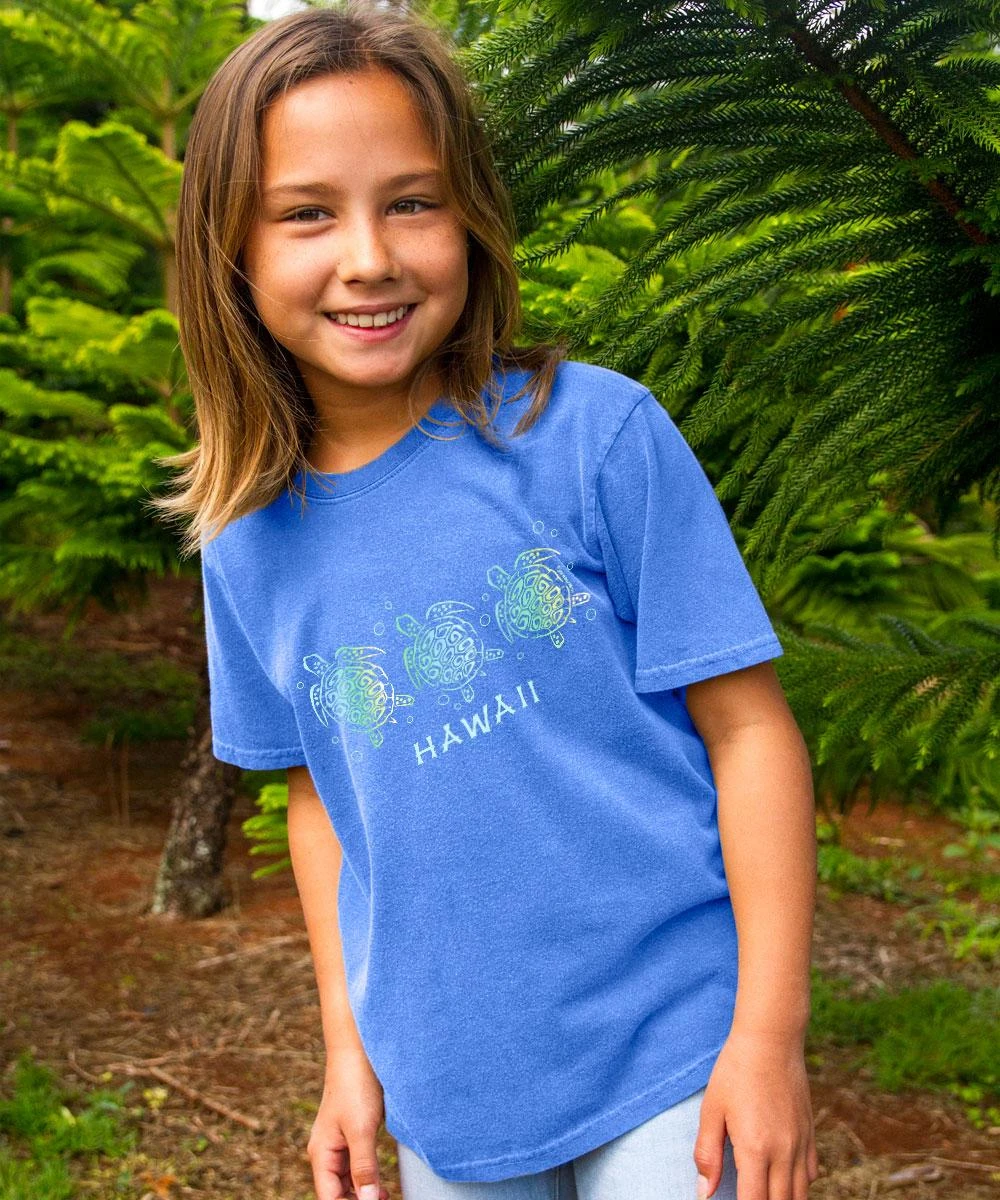 Honu Honu Honu - Blue Hawaii Dyed Short Sleeve Crewneck T-Shirt 3 Honu Honu Honu - Blue Hawaii Dyed Short Sleeve Crewneck T-Shirt