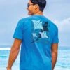Cruzing Manta Mano - Blue Hawaii Dyed Short Sleeve Crewneck T-Shirt -Crazyshirts Online Shop bb5edbeb 3215 428a 84d1 d6dcc514ac95