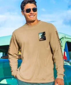 Tropical Big Wave - Kona Coffee Dyed Long Sleeve Crewneck T-Shirt -Crazyshirts Online Shop c1514183 b99c 4f48 89de 4d8f16d38a68