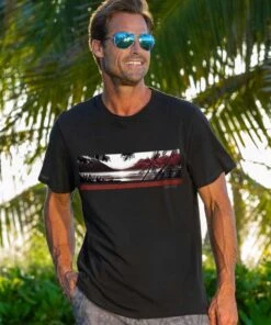 Vintage Island Band - Jet Black Short Sleeve Pima T-Shirt