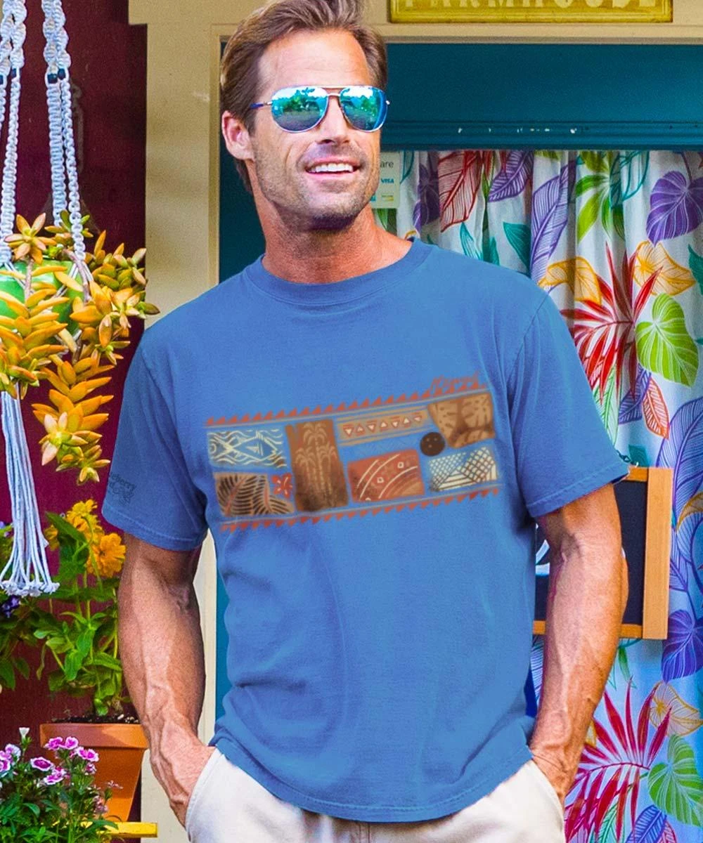 Rustic Hawaiian Band - Blueberry Dyed Short Sleeve Crewneck T-Shirt 3 Rustic Hawaiian Band - Blueberry Dyed Short Sleeve Crewneck T-Shirt