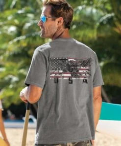 USA Eagle Flag - Crater Dyed® Short Sleeve Crewneck T-Shirt