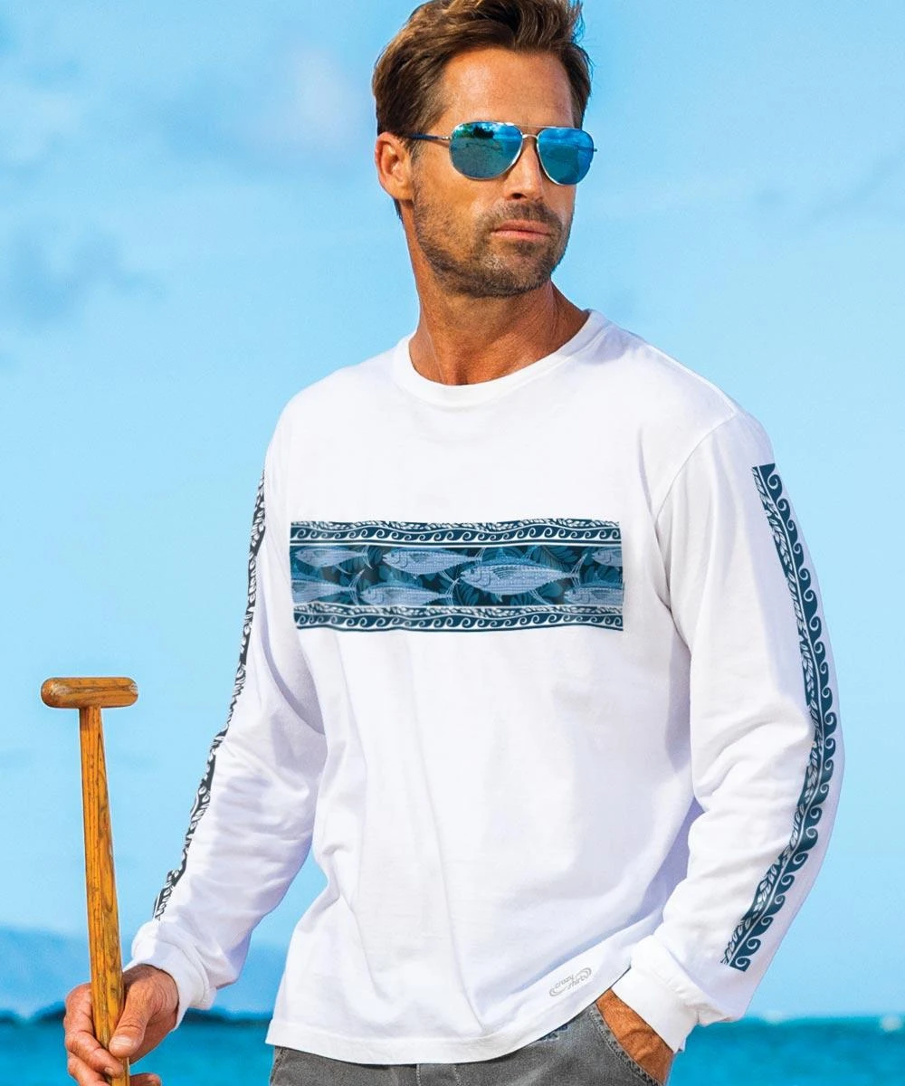 Tuna Wrap - White Long Sleeve Crewneck T-Shirt 3 Tuna Wrap - White Long Sleeve Crewneck T-Shirt