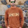 Island Tropical Band - Cinnamon Dyed Long Sleeve Crewneck T-Shirt -Crazyshirts Online Shop d8725bd0 bc58 44e5 bacc 248b97165969