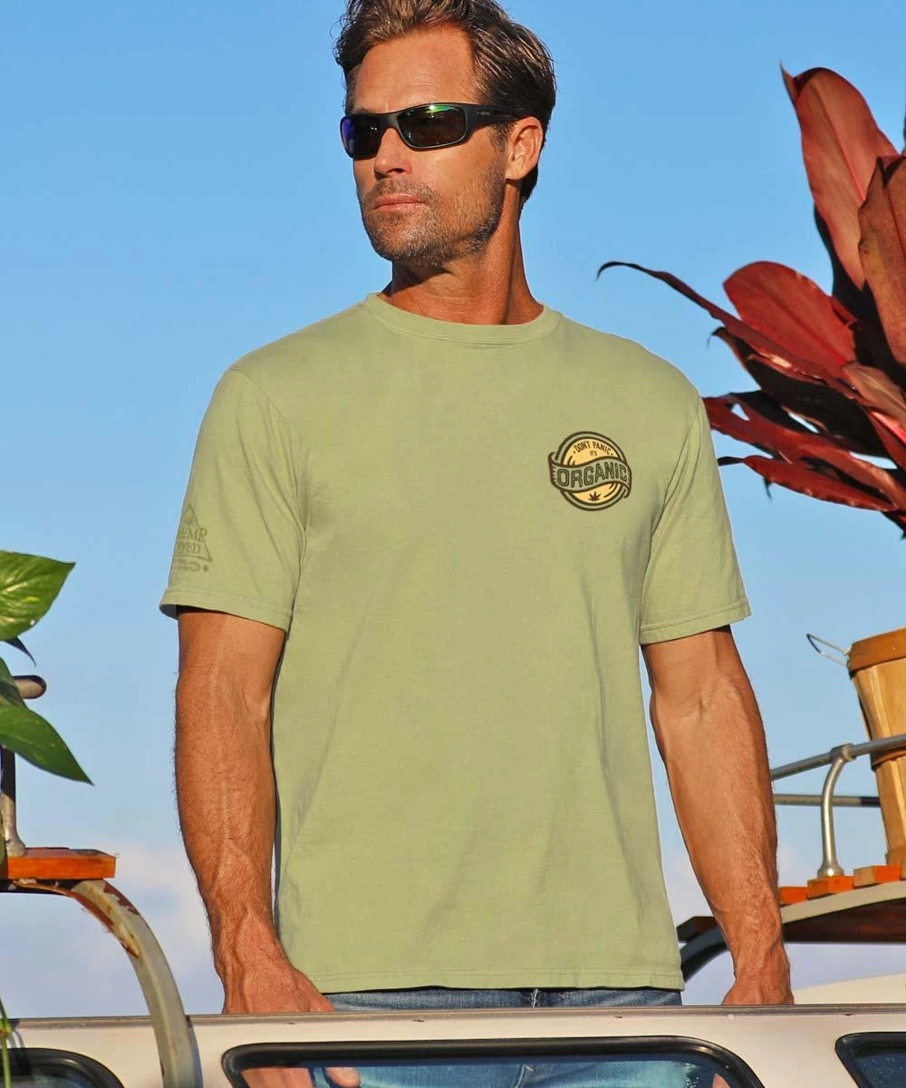 Don’t Panic - Hemp Dyed Short Sleeve Crewneck T-Shirt 4 Don’t Panic - Hemp Dyed Short Sleeve Crewneck T-Shirt - Image 2