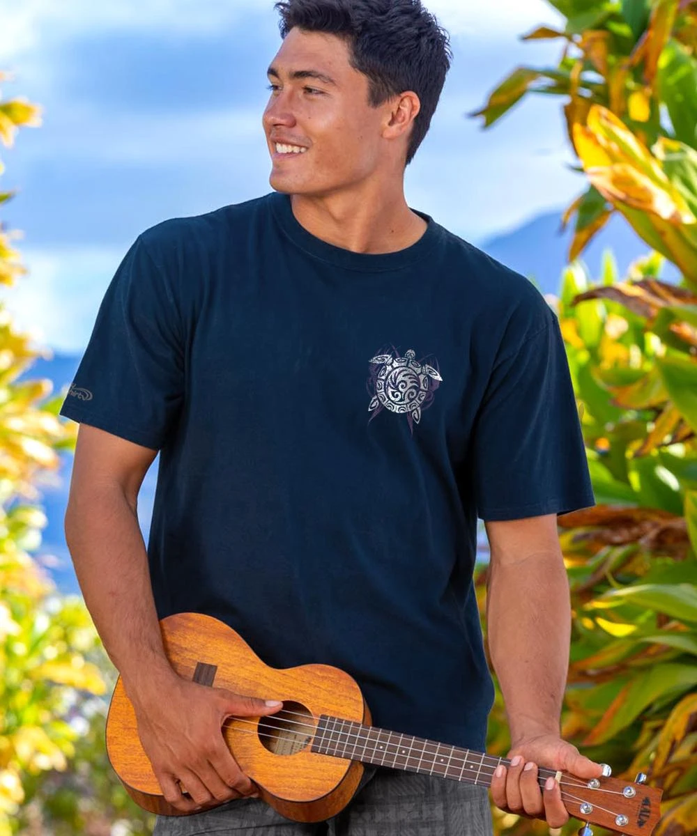 Tribe Turtle - Navy Short Sleeve Crewneck T-Shirt 4 Tribe Turtle - Navy Short Sleeve Crewneck T-Shirt - Image 2