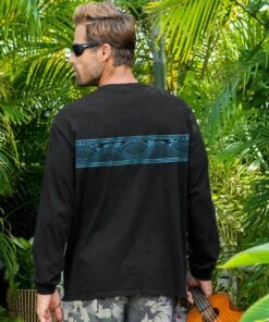 Tribal Islands Band - Black Long Sleeve Crewneck T-Shirt -Crazyshirts Online Shop e2a12591 02ca 4a60 8696 d167ea62abe7