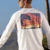Flag Sunset - White Long Sleeve Crewneck T-Shirt 1 Flag Sunset - White Long Sleeve Crewneck T-Shirt -Crazyshirts Online Shop e4c50ad6 90c7 4c11 8faa 12e84f07a472