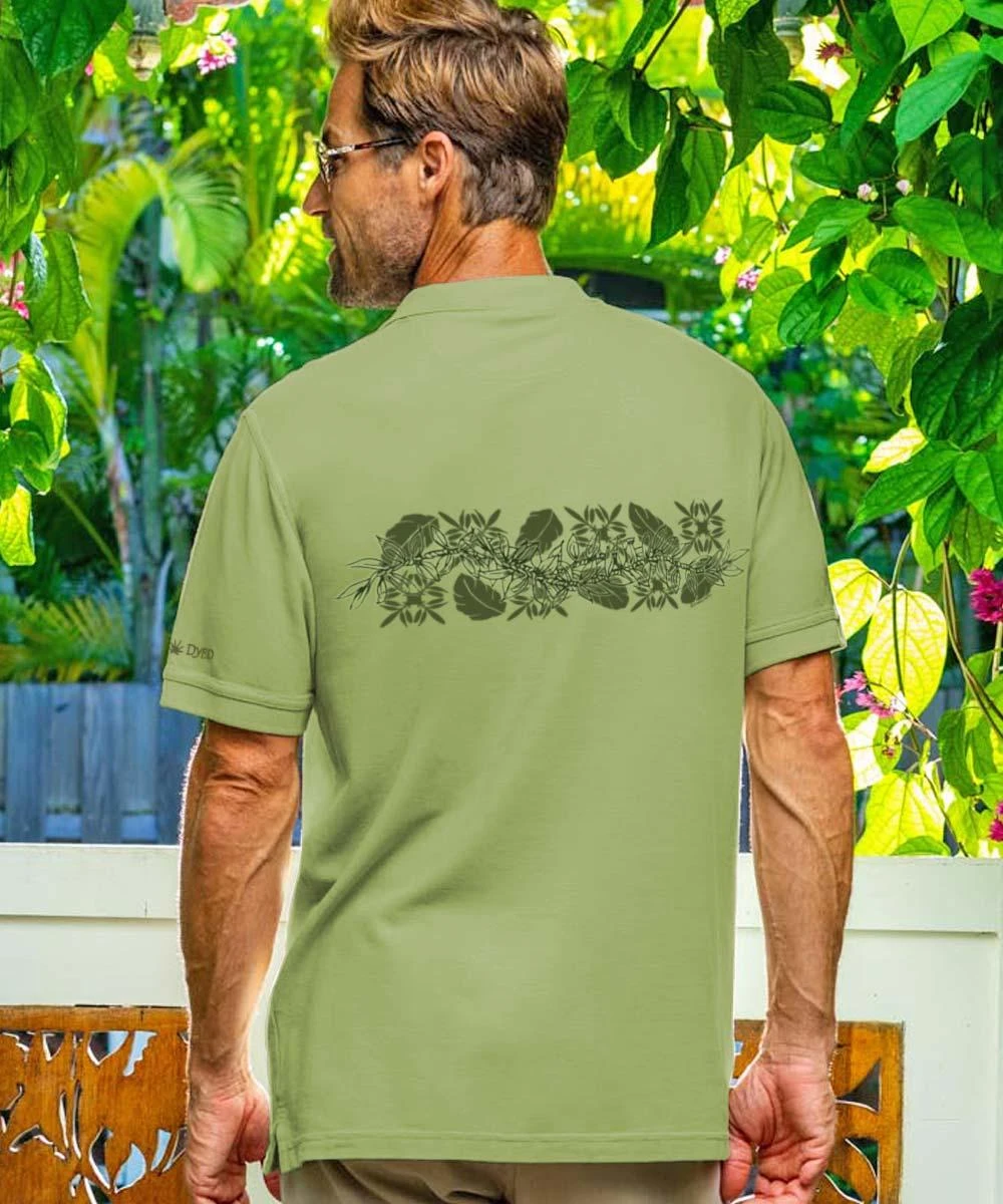 Ti Lei Band - Hemp Dyed Short Sleeve Pique’ Polo Shirt 4 Ti Lei Band - Hemp Dyed Short Sleeve Pique’ Polo Shirt - Image 2