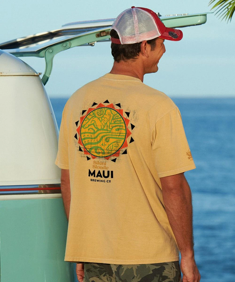 Maui Brewing Co New Bikini Blonde - Beer Dyed Short Sleeve Crewneck T-Shirt 3 Maui Brewing Co New Bikini Blonde - Beer Dyed Short Sleeve Crewneck T-Shirt