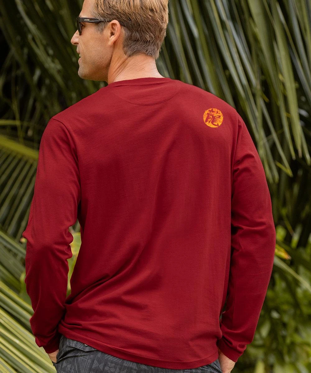 Dragon Flurry - Rugby Red Long Sleeve Pima T-Shirt 4 Dragon Flurry - Rugby Red Long Sleeve Pima T-Shirt - Image 2