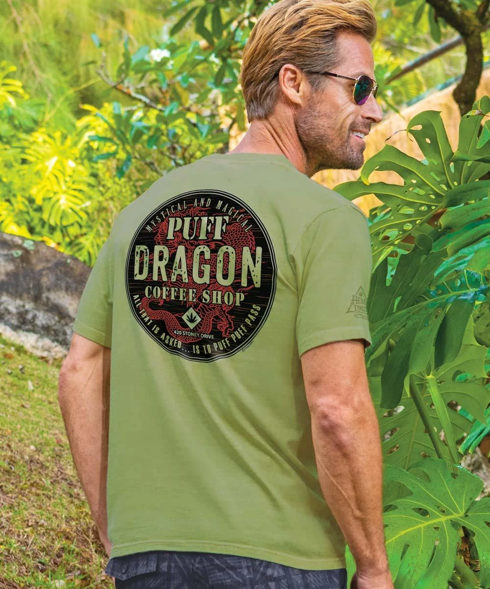 Puff Dragon - Hemp Dyed Short Sleeve Crewneck T-Shirt 3 Puff Dragon - Hemp Dyed Short Sleeve Crewneck T-Shirt