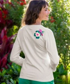 Pacific In Bloom - Coconut Dyed Long Sleeve Crewneck T-Shirt 5 Pacific In Bloom - Coconut Dyed Long Sleeve Crewneck T-Shirt -Crazyshirts Online Shop f5da01b3 a2f8 4e12 bbe4 34ac992fdf58