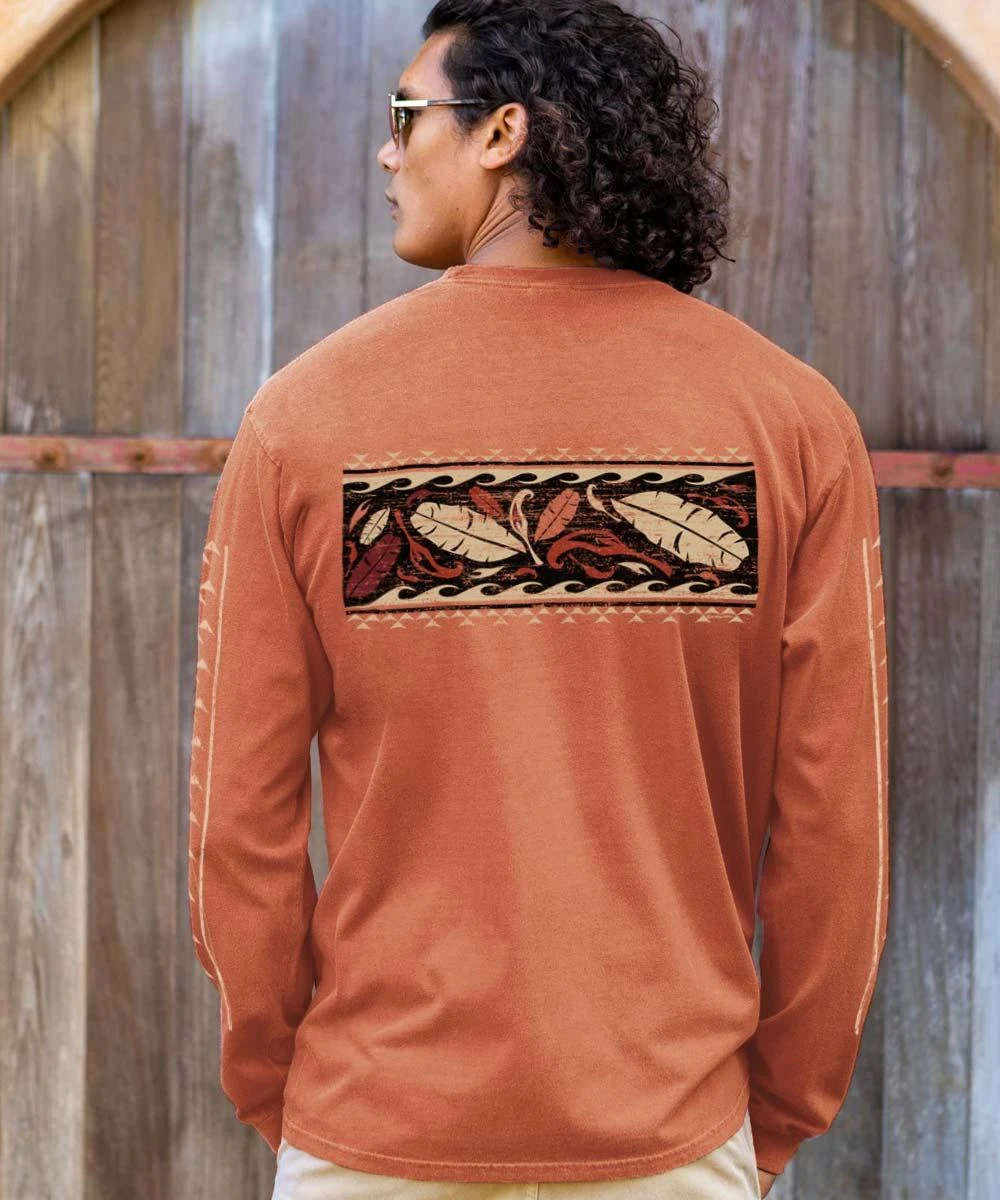 Chile Leaves Band - Chile Dyed Long Sleeve Crewneck T-Shirt 4 Chile Leaves Band - Chile Dyed Long Sleeve Crewneck T-Shirt - Image 2