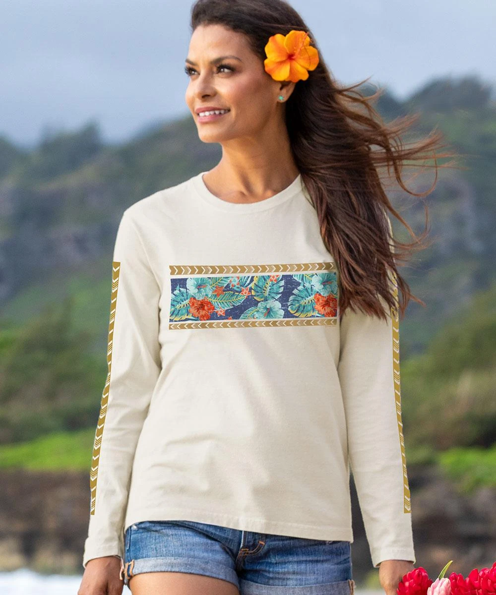 Island Leisure Band - Coconut Dyed Long Sleeve Crewneck T-Shirt 3 Island Leisure Band - Coconut Dyed Long Sleeve Crewneck T-Shirt