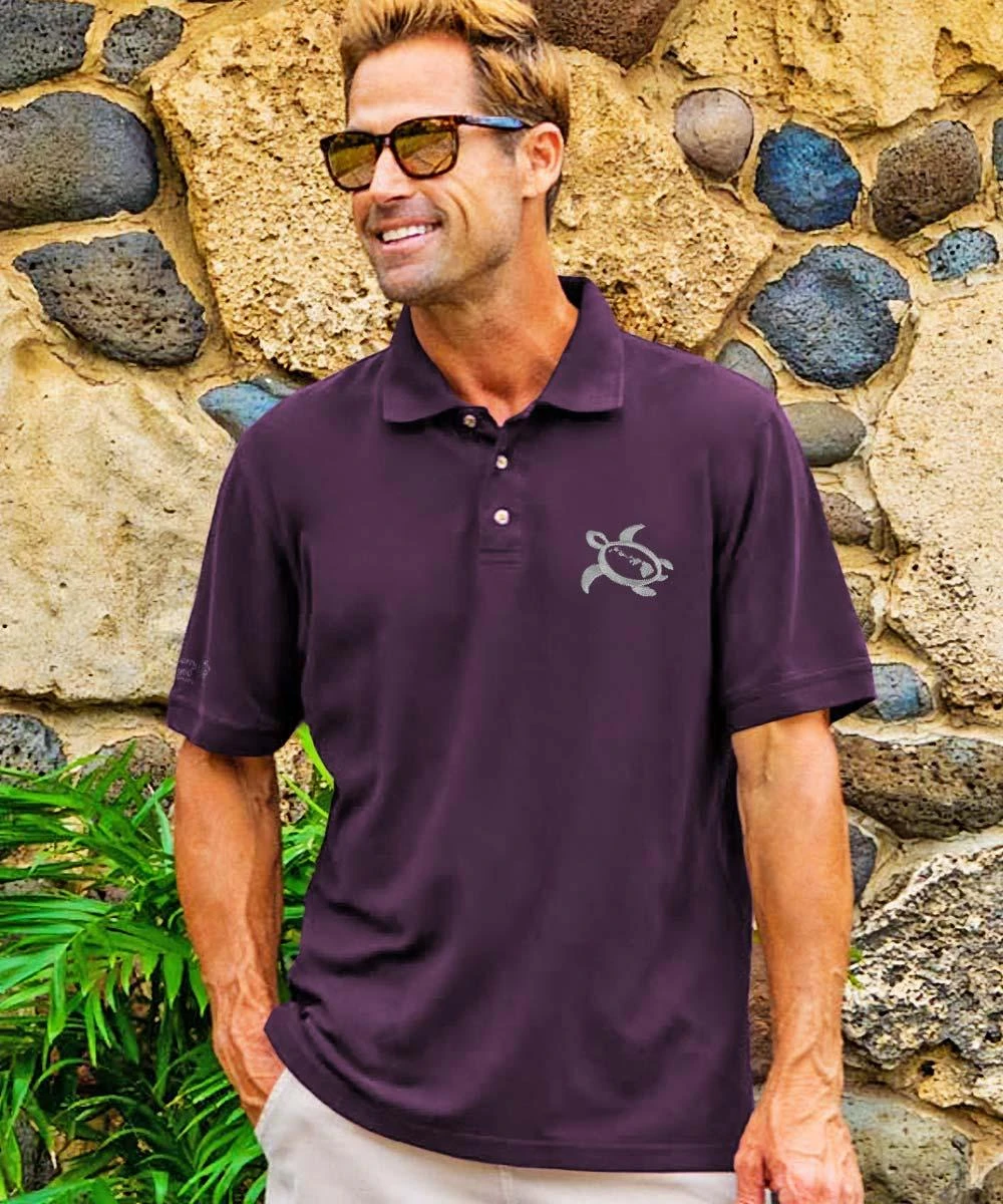Paradise Honu - Blackberry Dyed Short Sleeve Pique’ Polo Shirt 3 Paradise Honu - Blackberry Dyed Short Sleeve Pique’ Polo Shirt